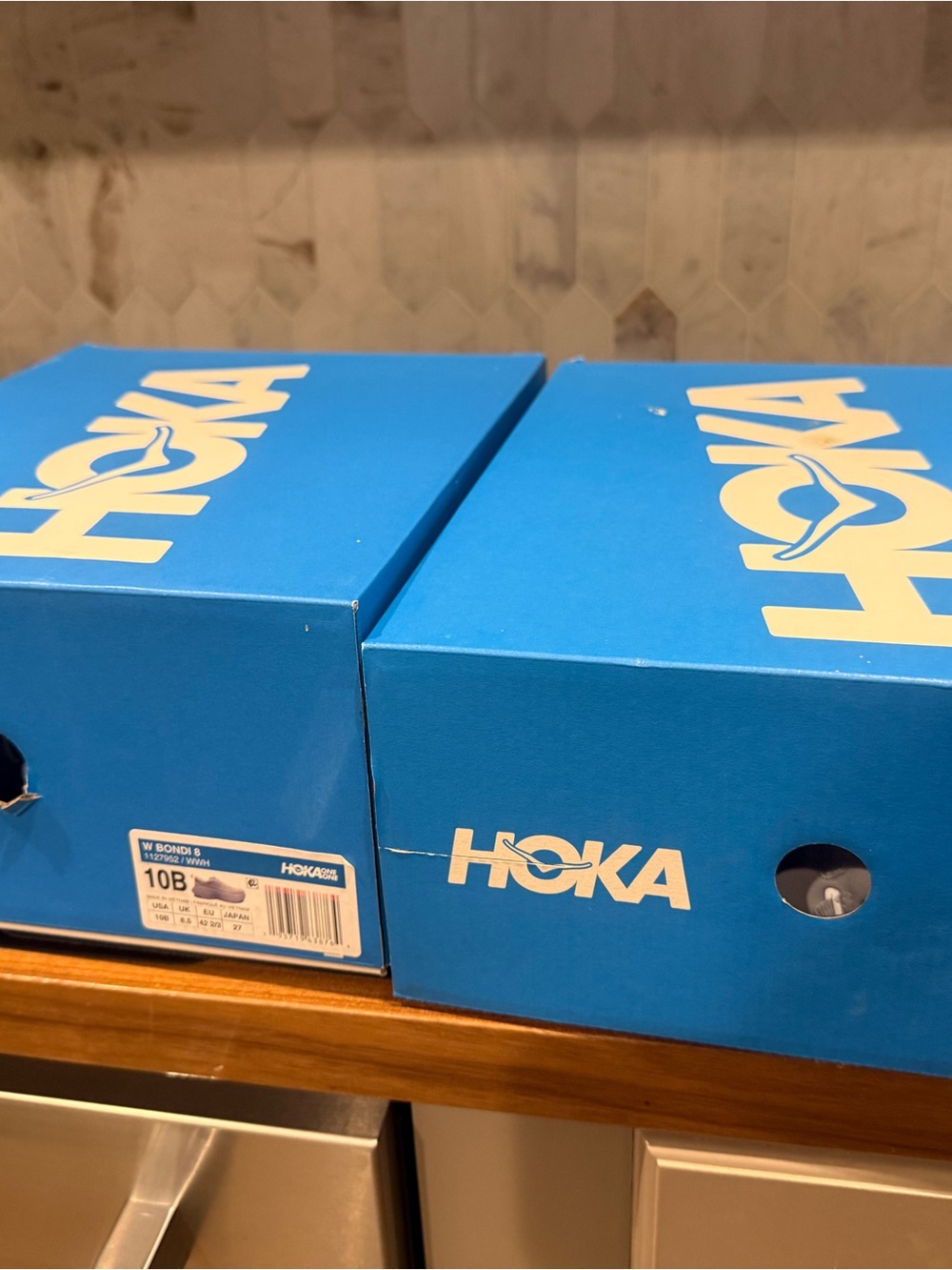 Hoka Bondi Size 10 Women's White Cushioned Running Sneakers - Picture 4 of 5